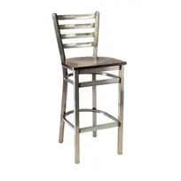 product of G & A 613-D RS Dante Barstool, Ladder Back, Reclaimed Wood Seat, Distressed Finish, 18 Gauge Steel Frame