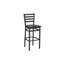 product of G & A 613-W VS Dante Barstool, Ladder Back, Veneer Seat, Walnut Finish, 18 Gauge Steel Frame, Armless, Metal Base