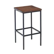 product of G & A 641-RS Toledo Backless Barstool, Reclaimed Solid Wood Seat, 18 Gauge Steel Frame, Powder Coated Black Finish