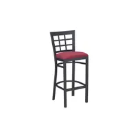 product of G & A 650-B VS Windsor Barstool with Grid Back, Veneer Seat, 18 Gauge Steel Frame, Black Finish, Footrest, Armless, Standard Height