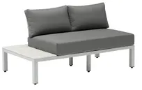 product of G & A 8404-L Ravello Outdoor/Indoor Double Section With Left Side Table, Grey Aluminum