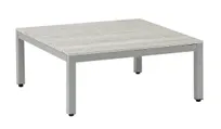product of G & A 8405 Ravello Coffee Table, Indoor/Outdoor, Synthetic White Wash Teak Top, Grey Aluminum Frame, Nylon Floor Glides