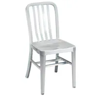 product of G & A 870 Aluminum Outdoor Classic Side Chair with Slat Back, Brushed Aluminum Frame, Indoor/Outdoor Use