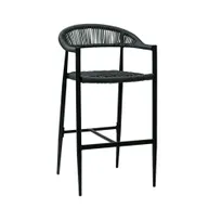 product of G & A 923 Commercial Outdoor Barstool, Stacking, All-Weather Aluminum Frame, Synthetic Wicker Seat, Black Finish