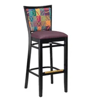 product of G & A 9650FP NAIL Checker Barstool, Upholstered Padded Back & Seat, European Beechwood Frame, Nailheads, Footrest