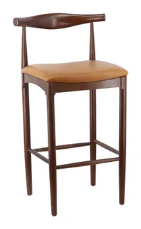 product of G & A 9680 Braxton Barstool – Solid Wood Back, Upholstered Seat, Beechwood, Armless, Plastic Glide Legs