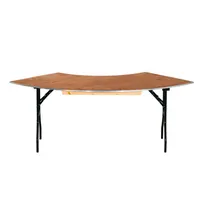 product of G & A BQT460SP Serpentine Banquet Folding Table, Rectangular, 30" x 84", 3/4" Thick Sealed Smooth Oak Plywood Top