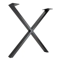 product of G & A TBX Series 28"W Dining Height X-Shaped Steel Table Base, Black Finish, Sold per Set