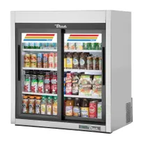product of True GDM-09-SQ-S-HC-LD 36" Countertop Two Sliding Glass Door Refrigerator, Stainless Steel