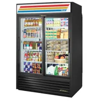 product of True GDM-47-HC-LD 54" 2-Section Glass Sliding Door Refrigerated Merchandiser, 44 Cu. Ft.