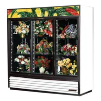 product of True GDM-69FC-HC-LD 78" 3 Sliding Glass Door Floral Merhandiser, w/ 6 Shelves