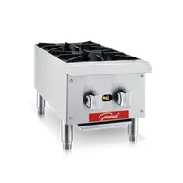 product of General GCHP-12-2NG 12" Countertop Gas Hotplate with Manual Controls, (2) Cast Iron Burners