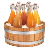 product of GET 2763060 Frilich Bucket, 15-3/4" Dia x 14-3/10" H, Seven 1-Quart Bottles, Wood Frame & Liner - Set