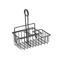 product of GET 4-31698 Compartment Caddy, 8" x 4-1/2" x 9", 3-Compartment, Iron Powder Coated, Black