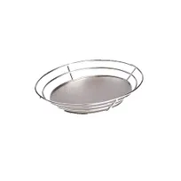 product of GET 4-84855 Oval Stainless Steel Basket, 12-1/2" x 9-1/4" x 2-1/4", Raised Solid Base