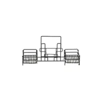 product of GET 4-931852 Clipper Mill Condiment Caddy, 15" x 4-1/2" x 6-3/4", 3-Compartment, Iron Powder Coated, Black