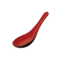 product of GET 6026-RB Fuji Soup Spoon, 0.8 Oz., Red/Black, Melamine, Break-Resistant, Dishwasher Safe, NSF - 1 Dozen