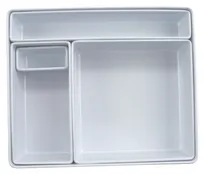 product of GET BN-ABCDEF-W Milano Bento Box with Lid, 11.75"L x 9.9"W x 3.2"H, White Melamine - Set