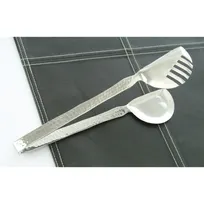 product of GET BSPD-20 Salad Tongs - 10-1/2" Comb-Shaped, One-Piece, 18/8 Stainless Steel, Pounded
