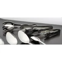 product of GET BSRIM-08 Salad Tongs, 9" Length, One-Piece, 18/8 Stainless Steel, Mirror, Serving Utensil