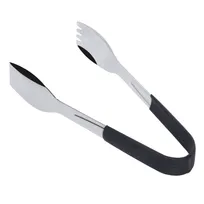 product of GET BSRIM-70-BK Serving Tongs, 9" Black PVC Cool-Grip Handle, Stainless Steel, Dishwasher Safe