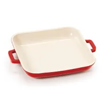 product of GET CA-004-RW/CC Heiss Mini Grill Pan, 6"x6" 10oz, Red/White, Cast Aluminum, Ceramic Enamel