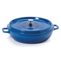 product of GET CA-008-CB/BK/CC Braiser Pan, 12" x 2-7" H, 4-5 Qt, Induction-Ready, Blue/Black, Ceramic Enamel