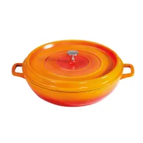 product of GET CA-008-O/BK/CC Heiss Braiser Pan, 12" x 2-7" (4-5 Qt), Orange/Blk, Aluminum, Induction, Lid - Set