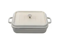 product of GET CA-010-AWH/BK/CC Induction Roaster, 5 Qt, 13" x 11" x 2.75", White/Blk, Aluminum Enamel, Lid - Set
