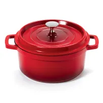 product of GET CA-011-R/BK/CC Heiss Dutch Oven, 2.5-Qt, 7-7/8" Dia x 3-1/2" H, Red/Black, Aluminum Enamel