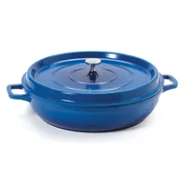 product of GET CA-015-CB/BK/CC Heiss Braiser Pan 7.5 Qt 14" Dia x 3-3/16" H Cobalt Blue Aluminum Finish - Set