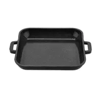 product of GET CA-104-BK/BK/CC Heiss Mini Induction Grill Pan, 6"x6" Square, 10oz, Cast Aluminum, Enamel, Black