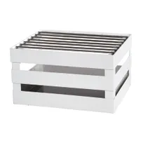 product of GET CH-HALF-W Chafer Crate Frame, 14-1/2" x 11-3/4" x 8", White Stainless Steel, Grill & Riser