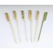 product of GET D-120 Rare Bamboo Clipper Mill Steak Marker, 3-1/2" L x 1/10" W, 2/5" Head - 100/Bag