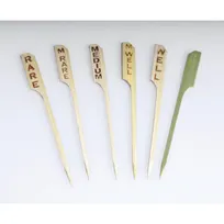 product of GET D-123 Clipper Mill Steak Marker, Bamboo, Medium Well, 3-1/2"L x 1/10"W, 100/Bag