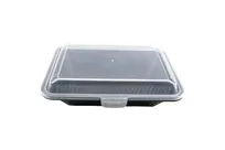 product of GET EC-11-2X-BK/CL Container, 9" x 6.5" x 2.75" Black Polypropylene Leak-Resistant Snap - Dozen
