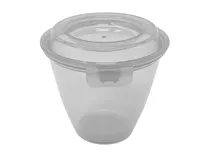 product of GET EC-20-CL Clear Polypropylene Dish Cup, 6-3/4 Oz., 3-3/4" dia. x 2-3/4" H, Hinged Lid - 1 Dozen