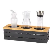 product of GET FB-3COMP-MG Condiment Display, 19.5" x 6.75" x 5.5", Gray Steel, 3-Compartment Lid
