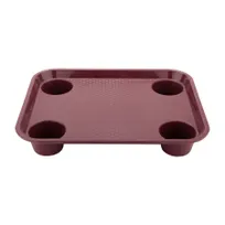 product of GET FT-20-BU Fast Food Tray 14" X 17" Burgundy Polypropylene 4 Slots - 1 Dozen