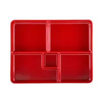 product of GET JW11852T-BR Bento Box, 10-3/4" x 8-3/8" x 2", Red Interior, Black Exterior, Melamine, Durable