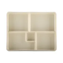 product of GET JW11852T-ES Bento Box, 10-3/4" x 8-3/8" x 2"H, Two-Tone Melamine, Sand Interior, Ebony Exterior