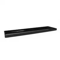 product of GET M8301-B Bin, 30"L x 8"W x 1-1/4"H (3/4"-2-1/4" Depth) Melamine Black, Resistant BPA-Free