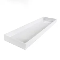 product of GET M8302-W Food Bin, 30" L x 8" W x 2" H, Melamine White, 3/4"-2-1/4" Depth, Dishwasher Safe, BPA-Free