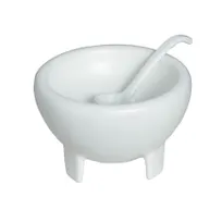product of GET MJS06-MOD - Molcajete & Spoon Set, 30.5 Oz, 8.27"x8.27"x5.51" White Aluminum, Resin - Set
