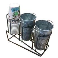 product of GET MTS-3T-MG Urban Renewal Cup & Lid Organizer, 3-Tier, 11-1/4" x 4" x 7-3/4", Angled Metal Gray