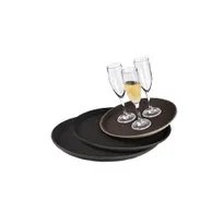 product of GET NS-1600-BR Serving Tray - 16" Round, Brown Polypropylene, Non-Skid, Break-Resistant, NSF