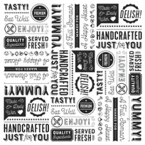 product of GET P-GT-1212-W Food-Safe Sandwich Wrap Paper, 12" x 12", Grease-Resistant, White, Black Typography - Case