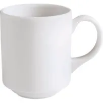 product of GET PA1101906424 Mug - 11.5 Oz 4.5" White Porcelain, Edge, Stackable, Microwave Safe - Dozen