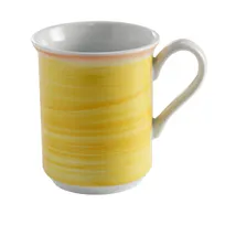 product of GET PA1600606124 Mug - 11 oz (5" Dia.) Porcelain with Orange Edge, Microwave/Dishwasher Safe - Dozen