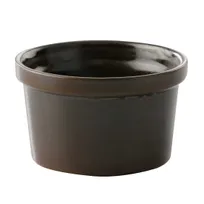 product of GET PP1942807224 Ramekin, 3.4 Oz., 3" Dia., Rolled Edge, Dark Brown Glaze Porcelain - 1 Dozen